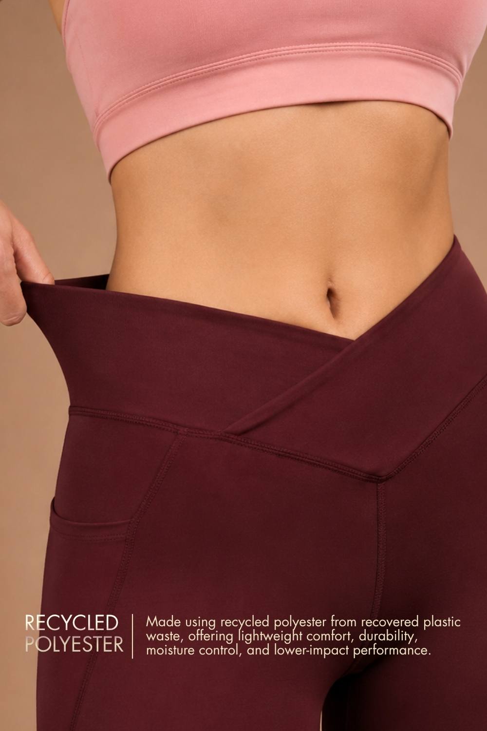 Carbon Crossband Legging (Sangria)