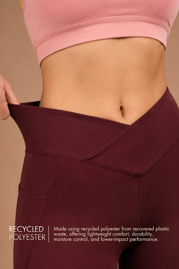 Carbon Crossband Legging (Sangria)