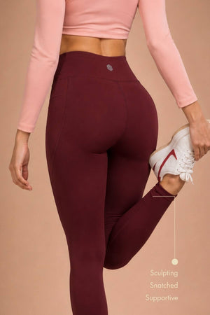 Carbon Crossband Legging (Sangria)