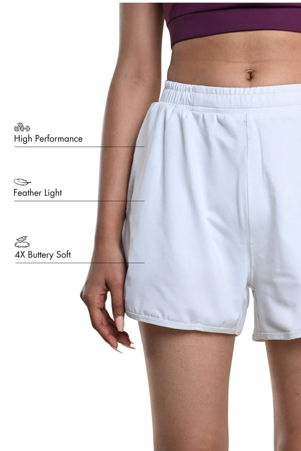 Bio Active Shorts – EcoCiclo™ Biodegradable Polyester (Chalk)