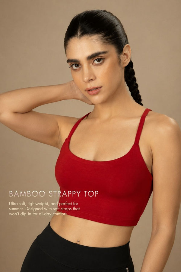 Bamboo Strappy Top (Bold Red)