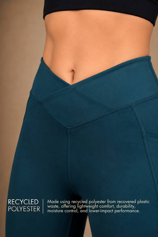 Carbon Crossband Legging (Deep Teal)