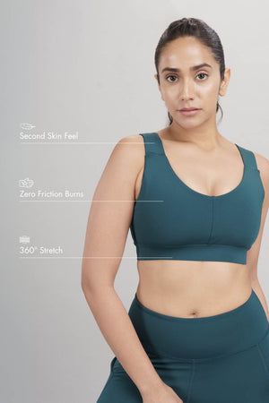 U-Neck Active Bra (Deep Teal)