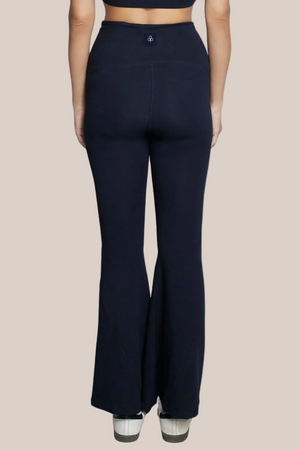 Organic Cotton Flared Training Leggings (Carbon Black)