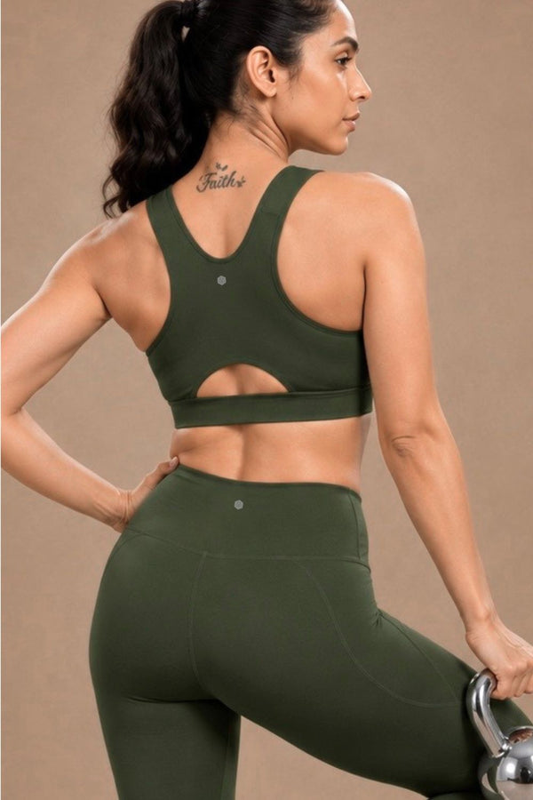 U-Neck Active Bra (Sage Green)