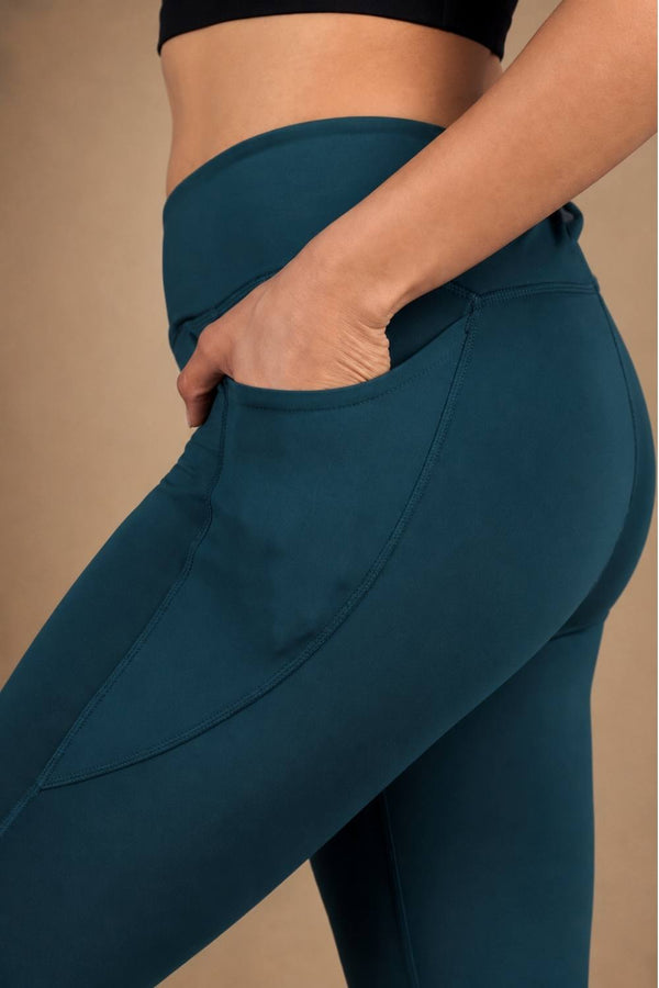 Carbon Crossband Legging (Deep Teal)