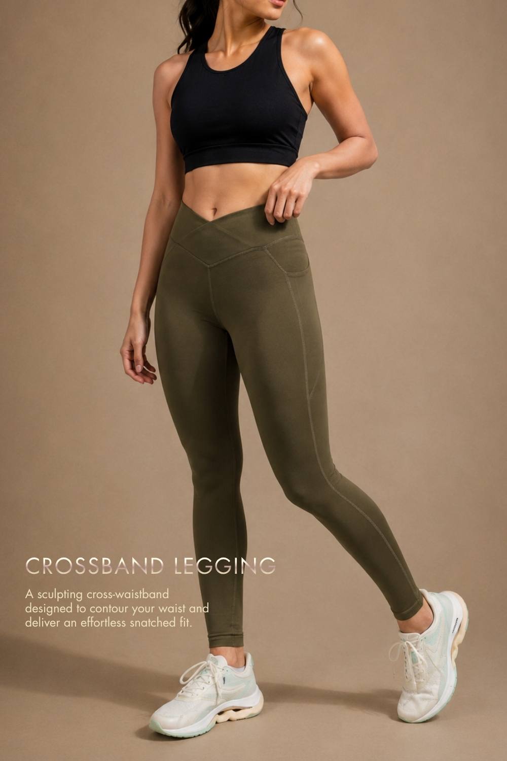 Carbon Crossband Legging (Sage Green)
