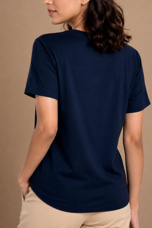 Bamboo Lounge V-Neck T-Shirt (Midnight Navy)