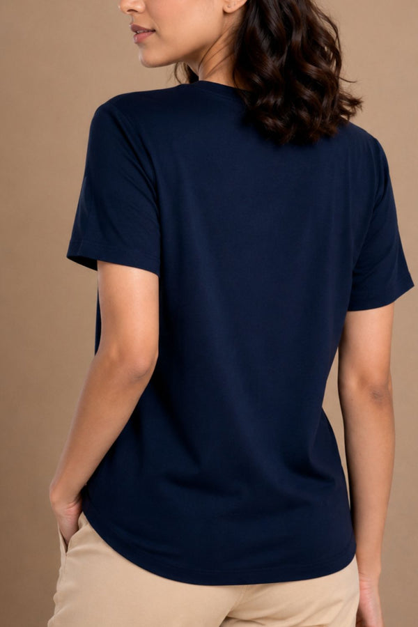 Bamboo Lounge V-Neck T-Shirt (Midnight Navy)