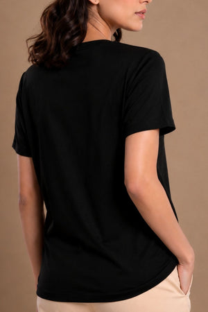 Bamboo Lounge V-Neck T-Shirt (Carbon Black)