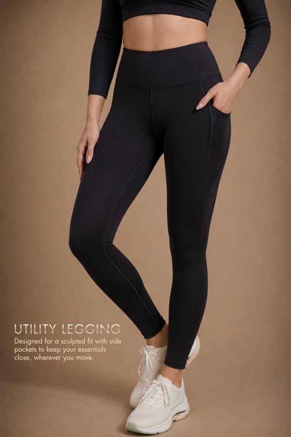 Carbon Utility Legging (2 Pockets) (Carbon Black)