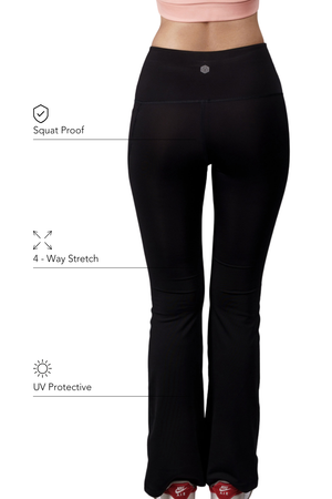 Flared Yoga Leggings (Bio-Poly Edition) (Carbon Black)