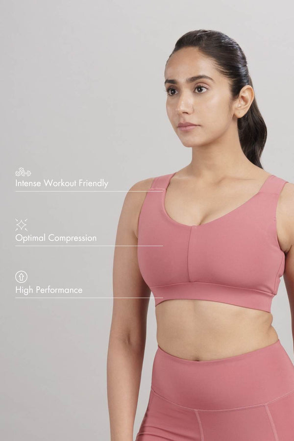 U-Neck Active Bra (Mauvewood)