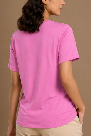 Bamboo Lounge V-Neck T-Shirt (Wild Rose)