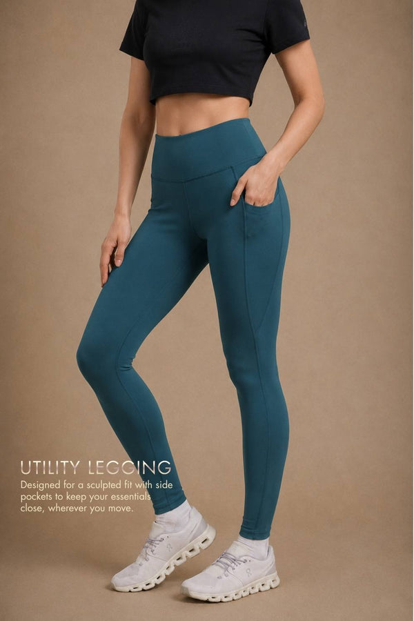 Carbon Utility Legging (2 Pockets) (Deep Teal)