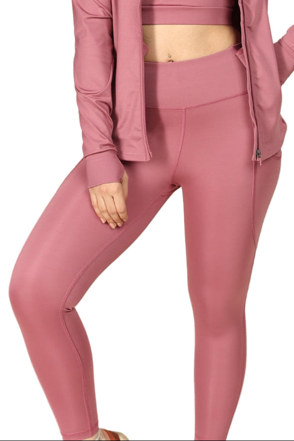 Carbon Sculpt Legging (2 Pockets) (Mellow Mauve)