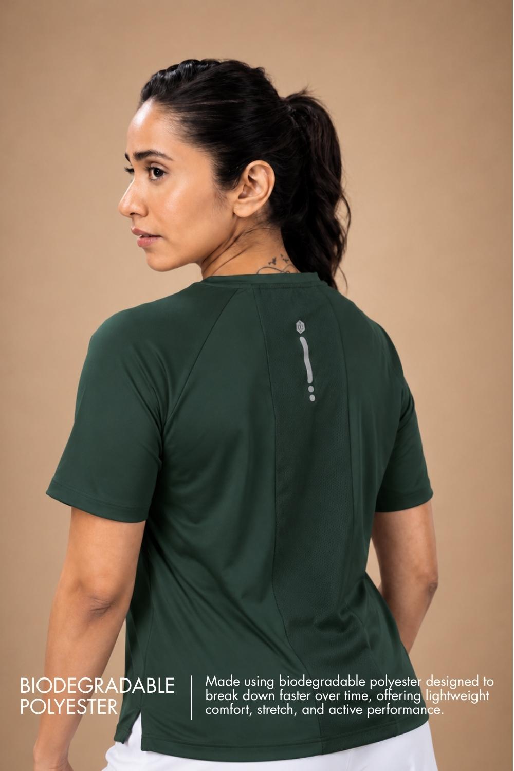 Bio Active Tee – EcoCiclo™ Biodegradable Polyester (Pine Green)