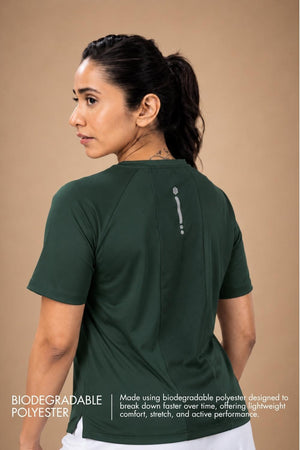 Bio Active Tee – EcoCiclo™ Biodegradable Polyester (Pine Green)
