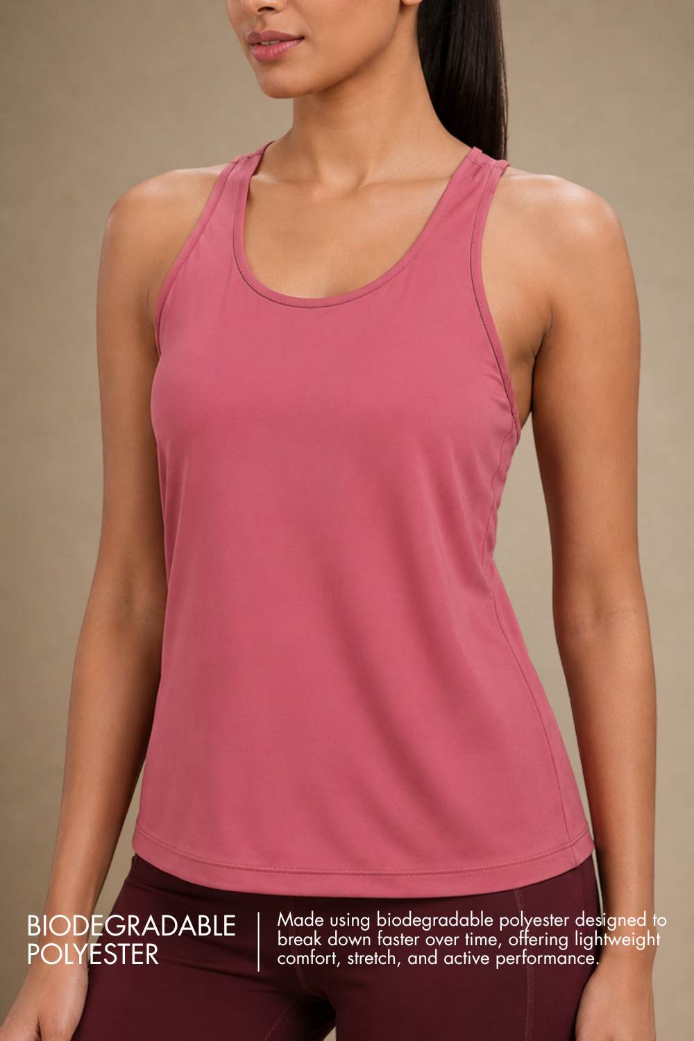 Bio Active Tank – EcoCiclo™ Biodegradable Polyester (Mauve Wood)