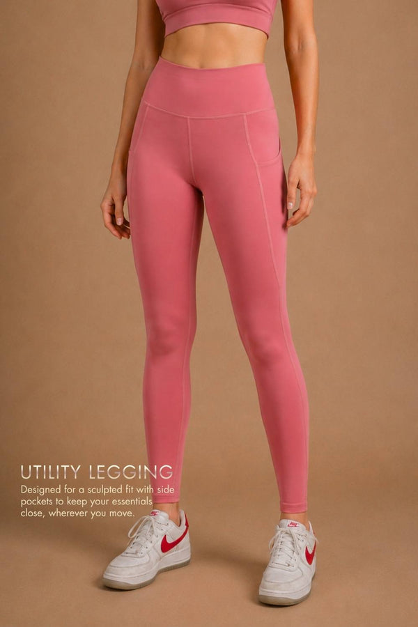 Carbon Utility Legging (2 Pockets) (Mauve Wood)