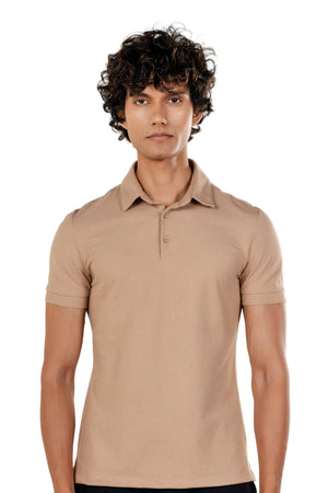 Sorona™ Polo (Light Brown Melange)