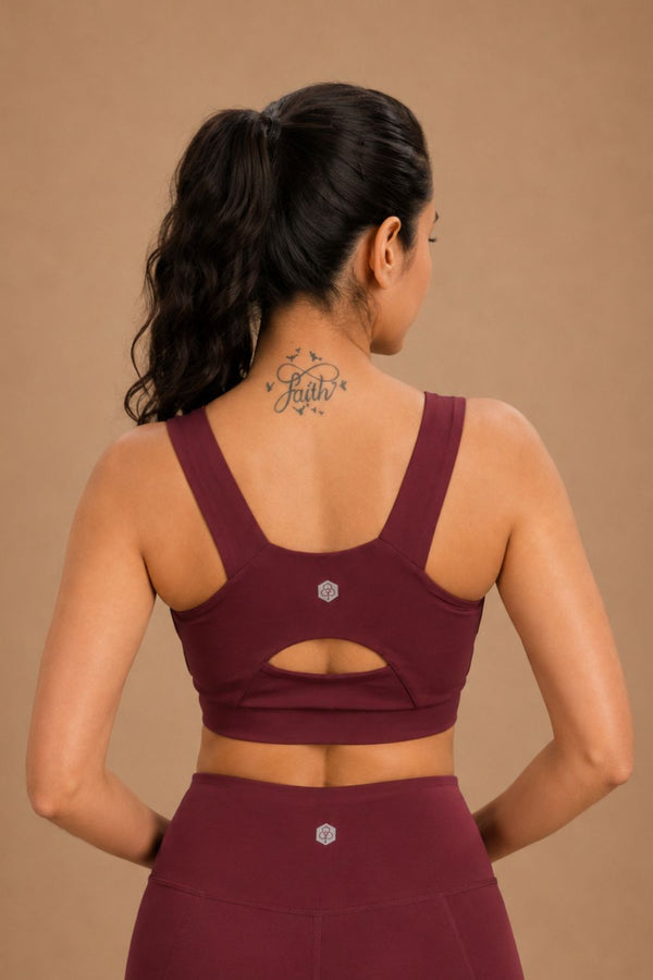 U-Neck Active Bra (Sangria)