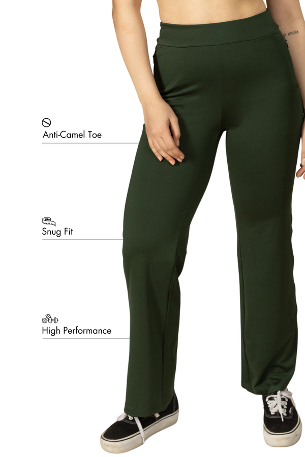 Carbon Straight Pants – EcoCiclo™ Biodegradable Polyester (Pine Green)