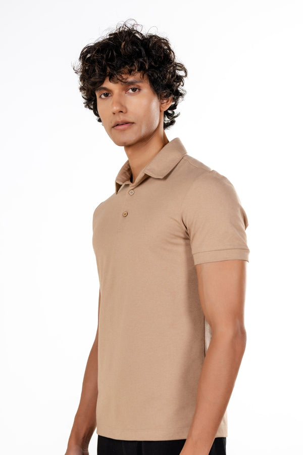 Sorona™ Polo (Light Brown Melange)