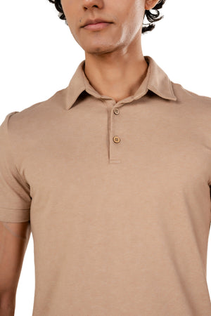 Sorona™ Polo (Light Brown Melange)