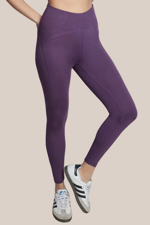 Organic Cotton High-Waist Leggings (Plum)