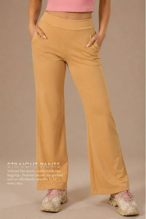 Carbon Straight Pants – EcoCiclo™ Biodegradable Polyester (Latte Brown)