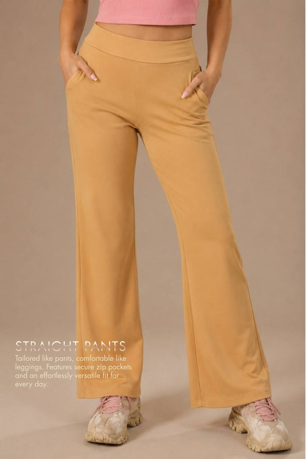 Carbon Straight Pants – EcoCiclo™ Biodegradable Polyester (Latte Brown)