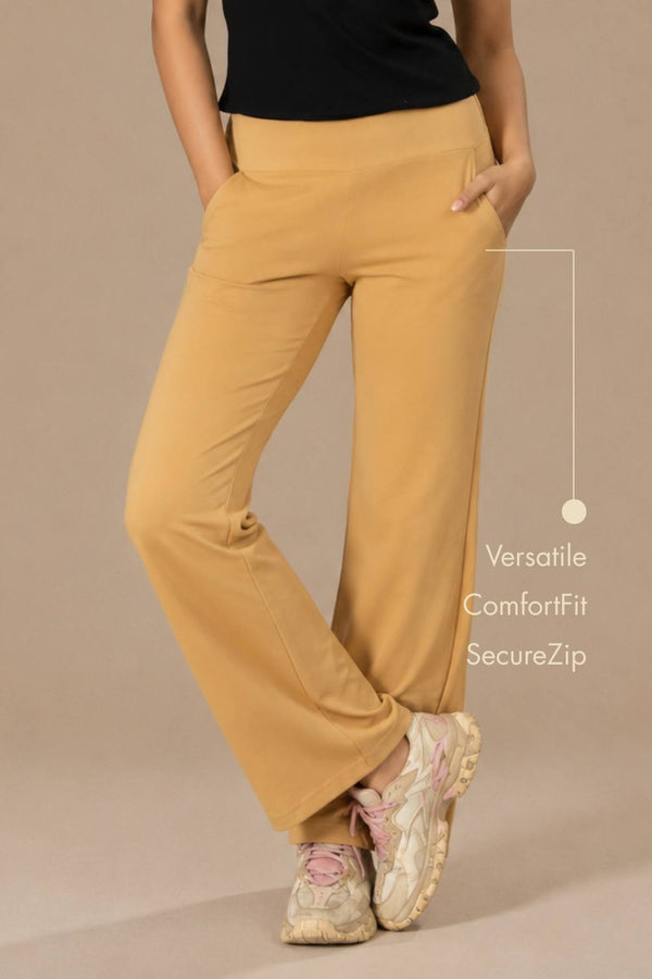 Carbon Straight Pants – EcoCiclo™ Biodegradable Polyester (Latte Brown)