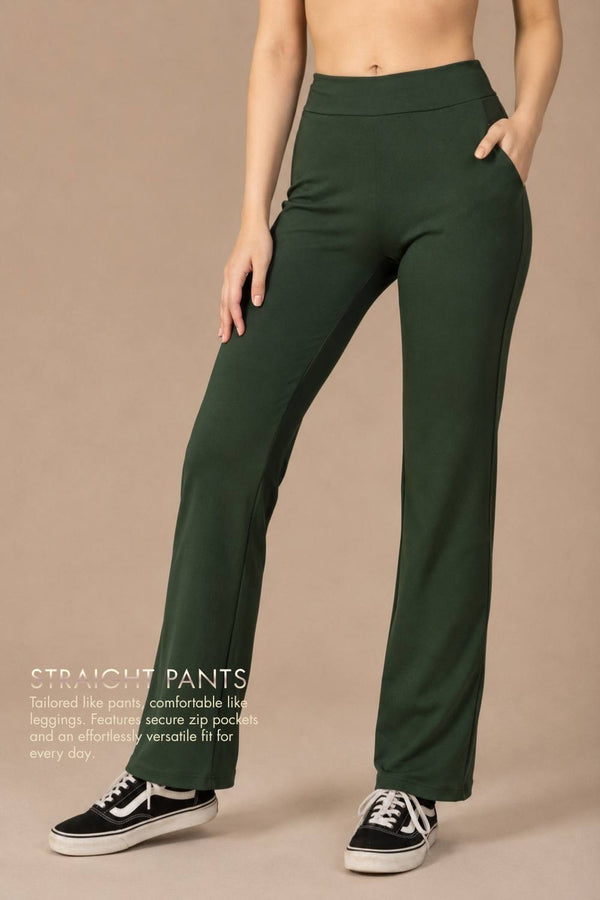 Carbon Straight Pants – EcoCiclo™ Biodegradable Polyester (Pine Green)