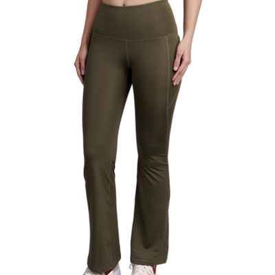 Flared Yoga Leggings (Bio-Poly Edition) (Sage Green)