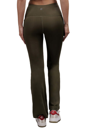 Flared Yoga Leggings (Bio-Poly Edition) (Sage Green)