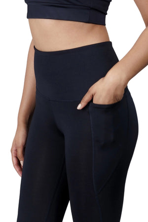 Flared Yoga Leggings (Bio-Poly Edition) (Midnight Navy)
