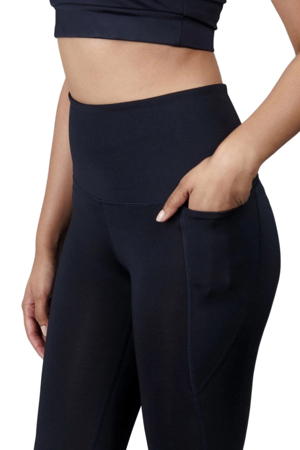 Flared Yoga Leggings (Bio-Poly Edition) (Midnight Navy)