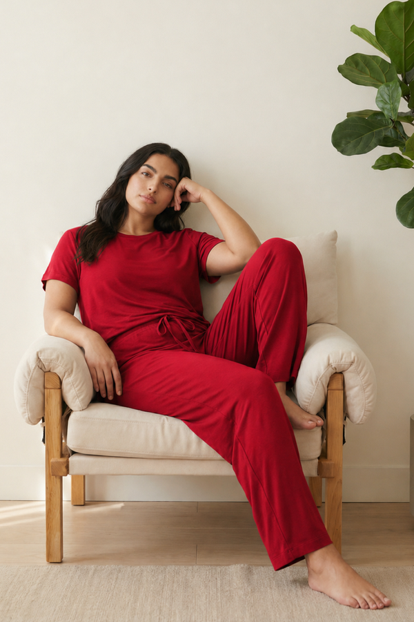 Women’s Bamboo Lounge Set (Bold Red)