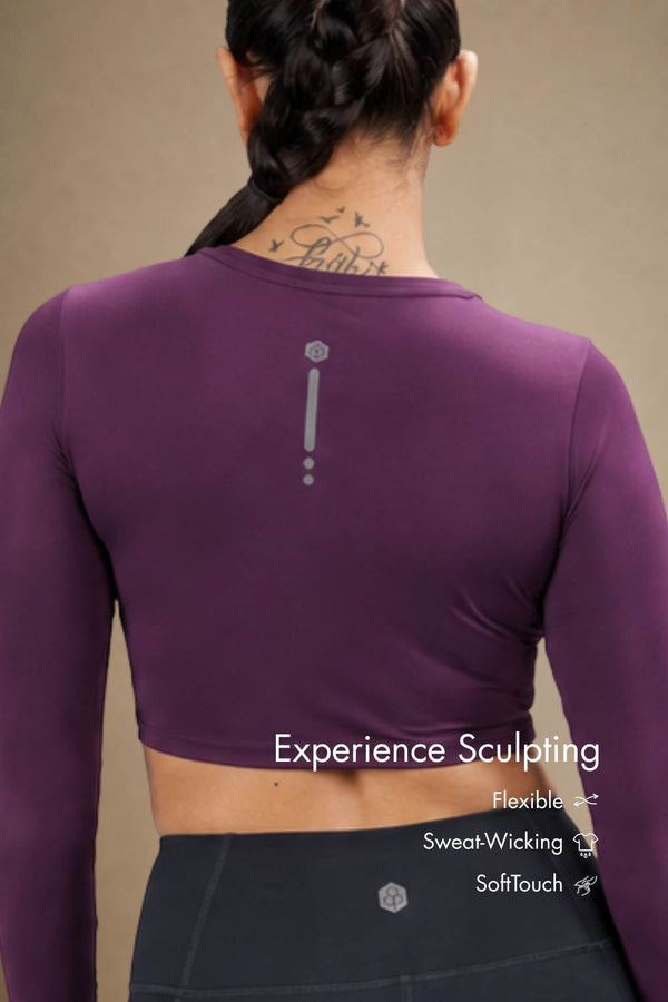 Cropped Active Tee (Deep Purple)