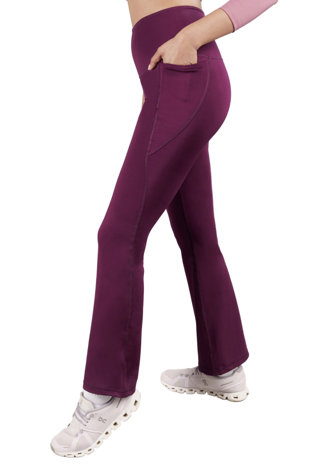 Flared Yoga Leggings (Bio-Poly Edition) (Deep Purple)
