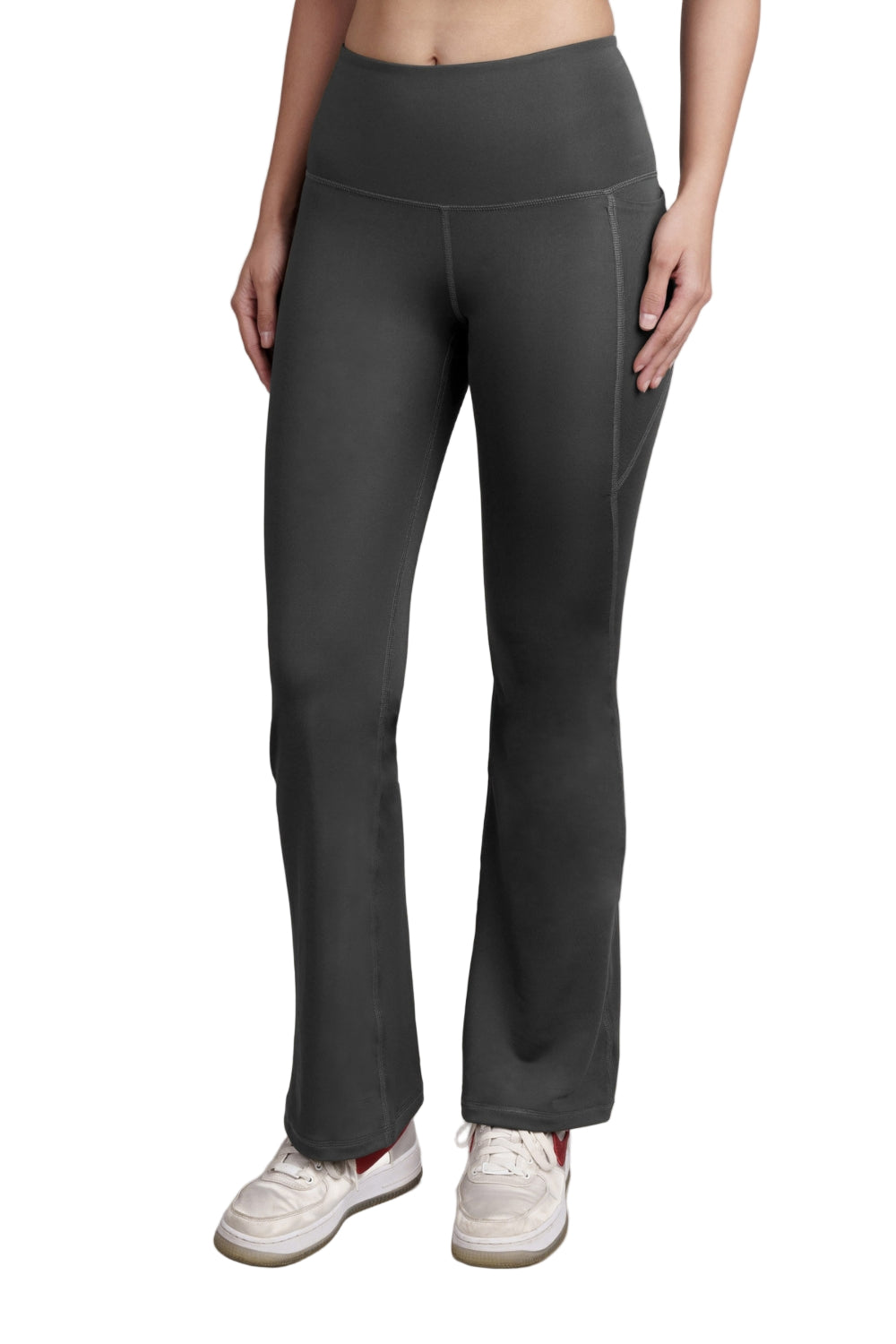 Flared Yoga Leggings (Bio-Poly Edition) (Coal Grey)