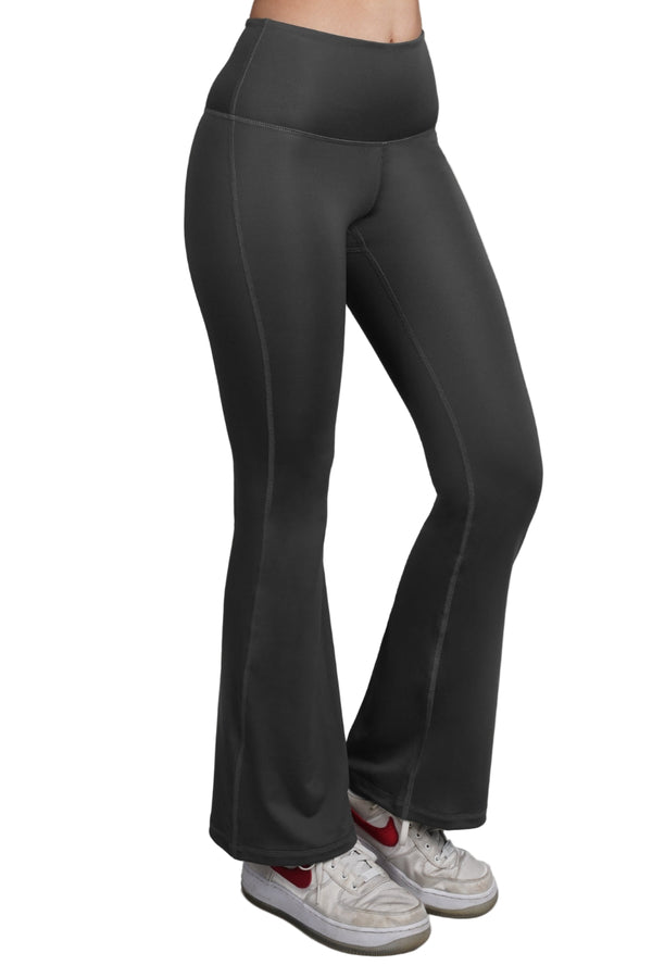 Flared Yoga Leggings (Bio-Poly Edition) (Coal Grey)