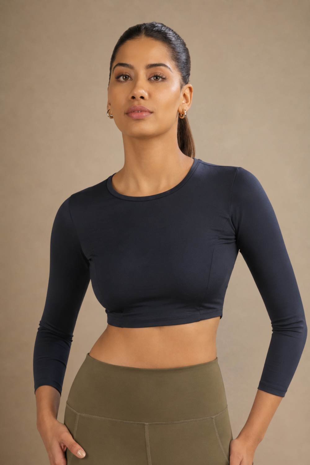 Cropped Active Tee (Midnight Navy)