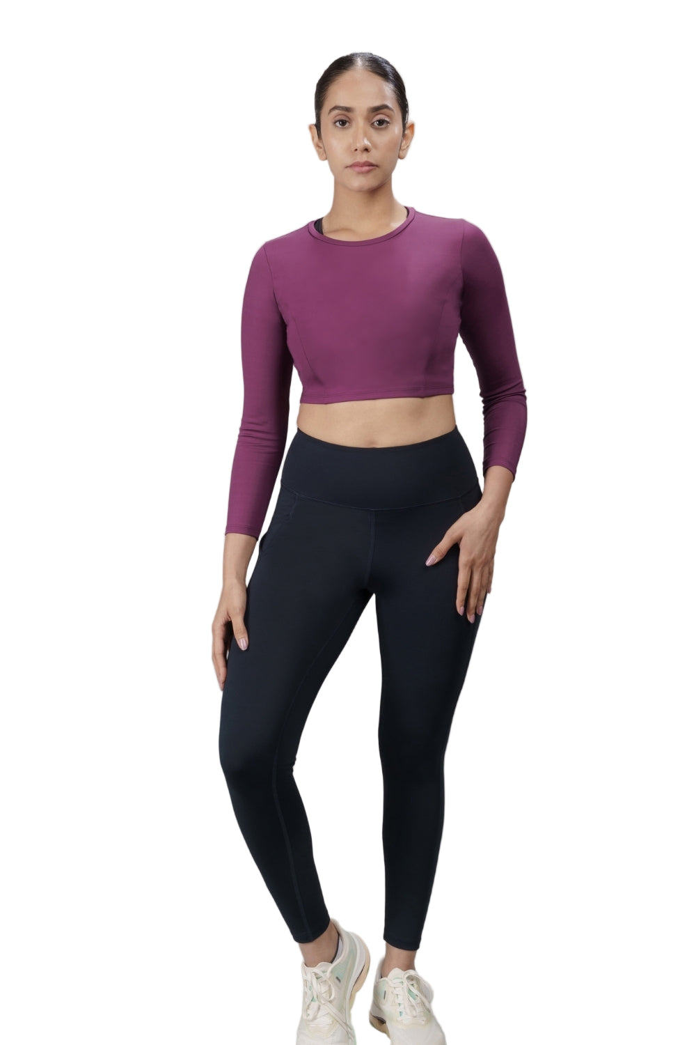 Cropped Active Tee (Deep Purple)
