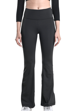 Flared Yoga Leggings (Bio-Poly Edition) (Coal Grey)