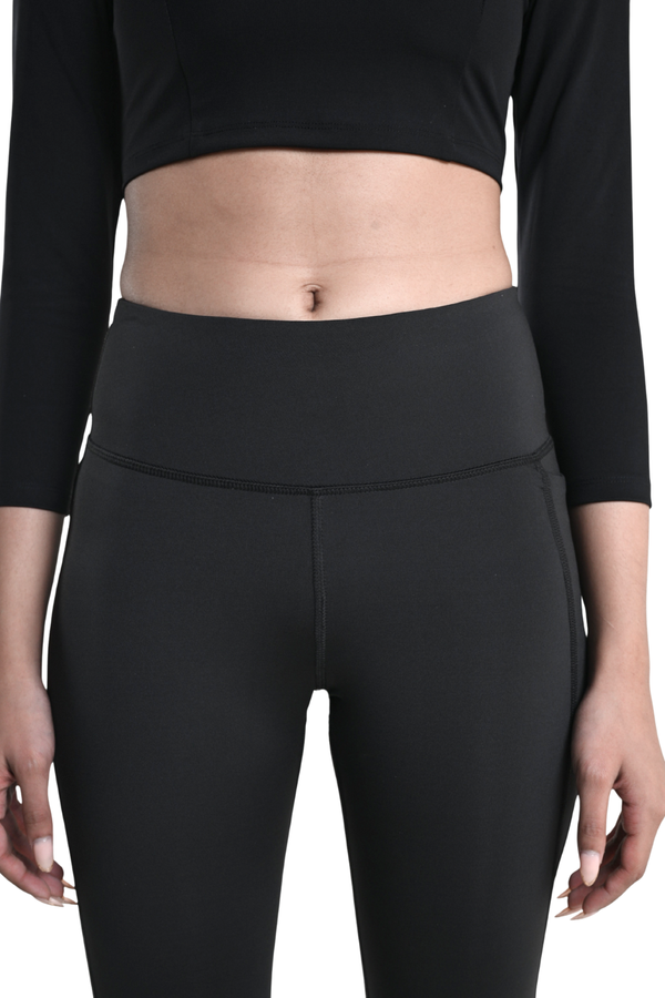Flared Yoga Leggings (Bio-Poly Edition) (Coal Grey)