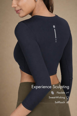 Cropped Active Tee (Midnight Navy)