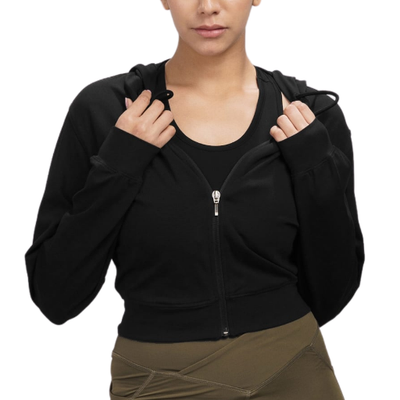 Cropped Carbon Hoodie