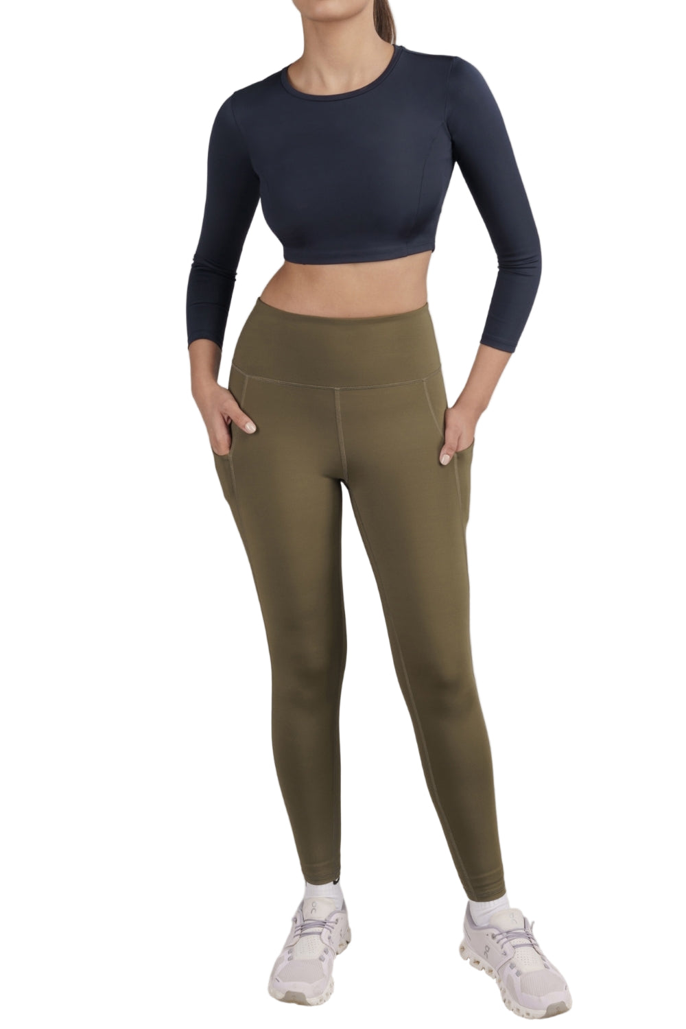 Cropped Active Tee (Midnight Navy)